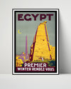 Classic Travel Poster - Egypt - Winter Rendezvous Travel Vintage Framed Prints Poster 16x20