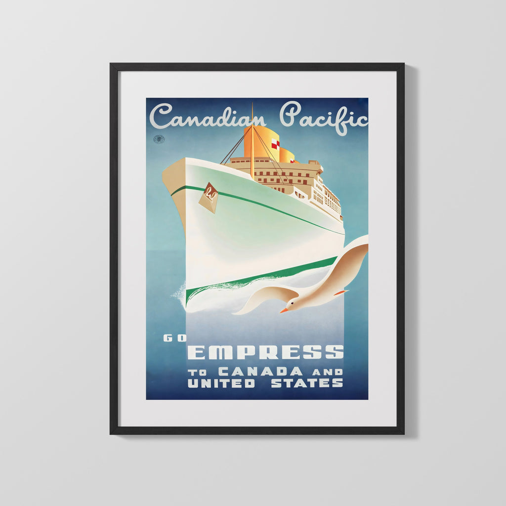Classic Travel Poster - Empress - Canada Pacific Travel Vintage Framed Prints Gallery Frame 16x20