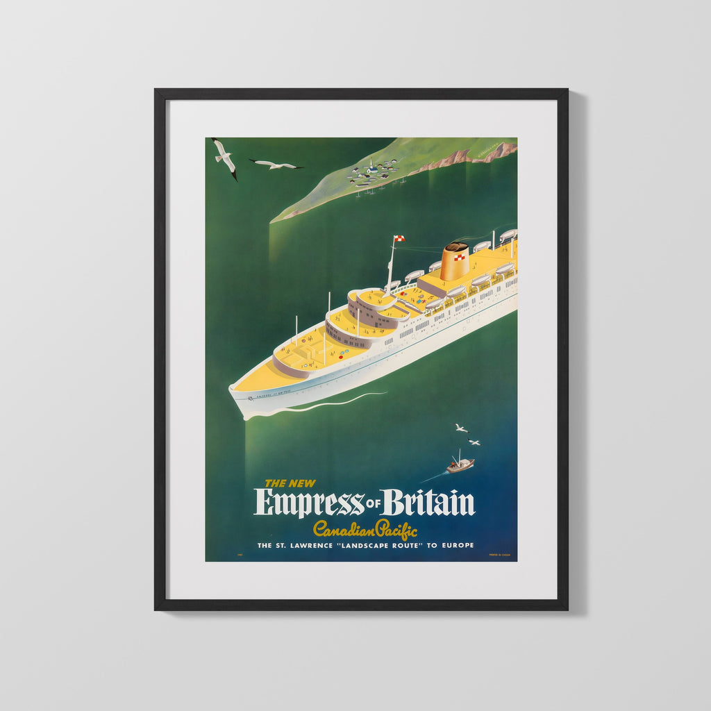 Classic Travel Poster - Empress of Britain - Canadian Pacific Travel Vintage Framed Prints Gallery Frame 16x20