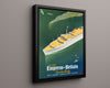 Classic Travel Poster - Empress of Britain - Canadian Pacific Travel Vintage Framed Prints Floating Canvas 16x20