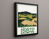 Classic Travel Poster - England - North Downs Travel Vintage Framed Prints Floating Canvas 16x20