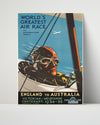 Classic Travel Poster - England to Australia - Air Race Travel Vintage Framed Prints Poster 16x20