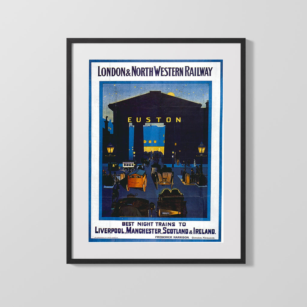 Classic Travel Poster - Euston - London Railway Travel Vintage Framed Prints Gallery Frame 16x20