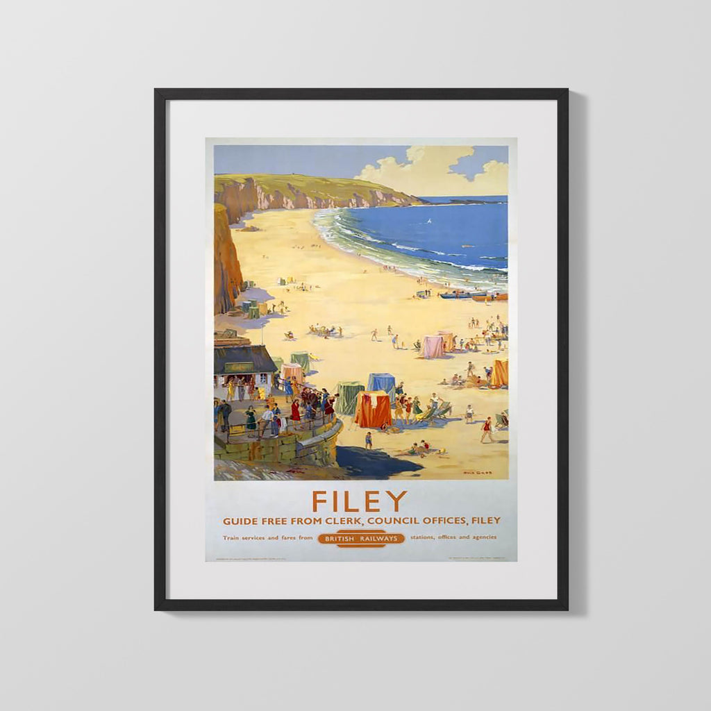 Classic Travel Poster - Filey - British Railways Travel Vintage Framed Prints Gallery Frame 16x20