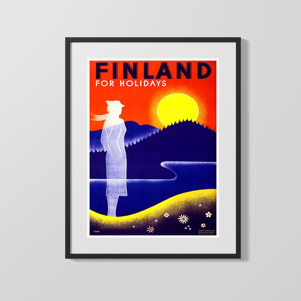 Classic Travel Poster - Finland - Holidays Travel Vintage Framed Prints Gallery Frame 16x20