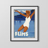 Classic Travel Poster - Flims - Swiss Alps Travel Vintage Framed Prints Gallery Frame 16x20