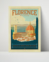 Classic Travel Poster - Florence - Basilica di Santa Maria del Fiore Travel Vintage Framed Prints Poster 16x20