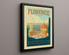 Classic Travel Poster - Florence - Basilica di Santa Maria del Fiore Travel Vintage Framed Prints Floating Canvas 16x20