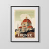 Classic Travel Poster - Florence - Duomo Cathedral Travel Vintage Framed Prints Gallery Frame 16x20