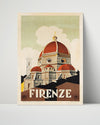 Classic Travel Poster - Florence - Duomo Cathedral Travel Vintage Framed Prints Poster 16x20