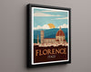 Classic Travel Poster - Florence - Italy Travel Vintage Framed Prints Floating Canvas 16x20