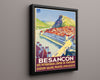 Classic Travel Poster - France - Besancon Travel Vintage Framed Prints Floating Canvas 16x20