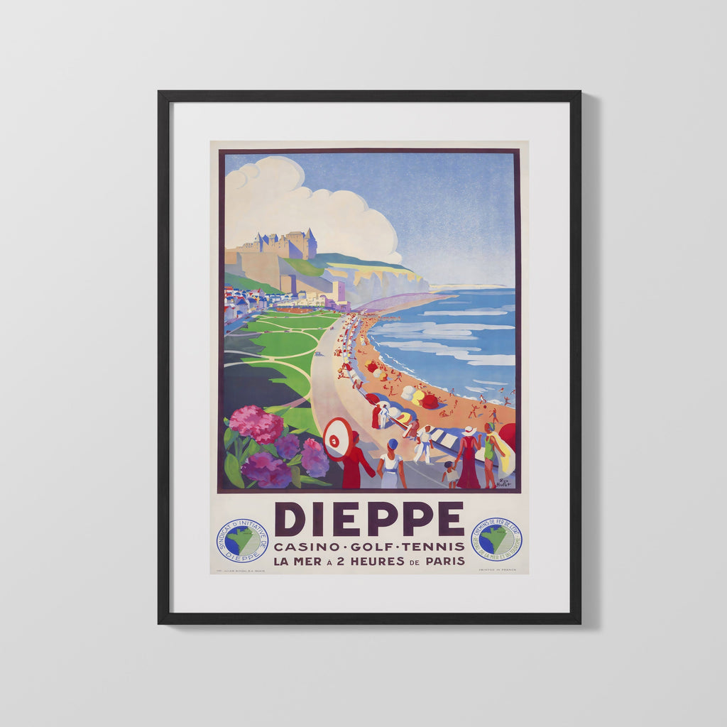 Classic Travel Poster - France - Dieppe Travel Vintage Framed Prints Gallery Frame 16x20