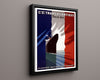 Classic Travel Poster - France - FrenchLine Travel Vintage Framed Prints Floating Canvas 16x20