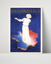 Classic Travel Poster - France - Marianne Map Travel Vintage Framed Prints Poster 16x20