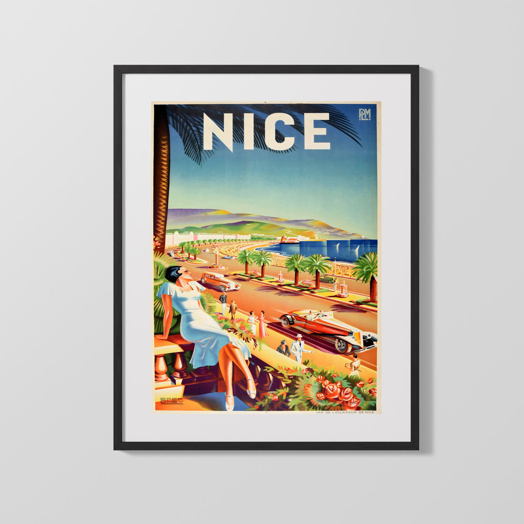 Classic Travel Poster - France - Nice Travel Vintage Framed Prints Gallery Frame 16x20