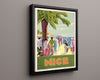 Classic Travel Poster - France - Nice Riviera Travel Vintage Framed Prints Floating Canvas 16x20