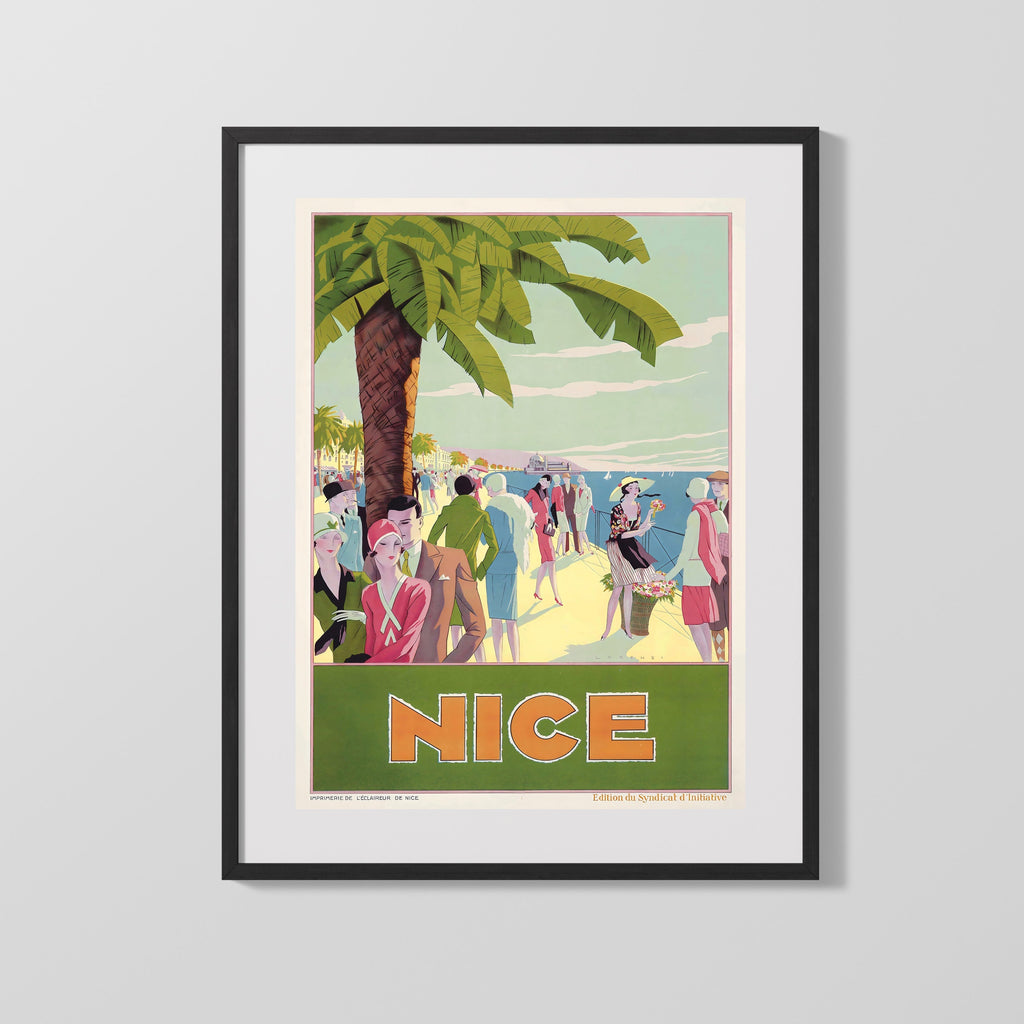 Classic Travel Poster - France - Nice Riviera Travel Vintage Framed Prints Gallery Frame 16x20