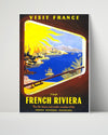 Classic Travel Poster - France - Riviera Travel Vintage Framed Prints Poster 16x20