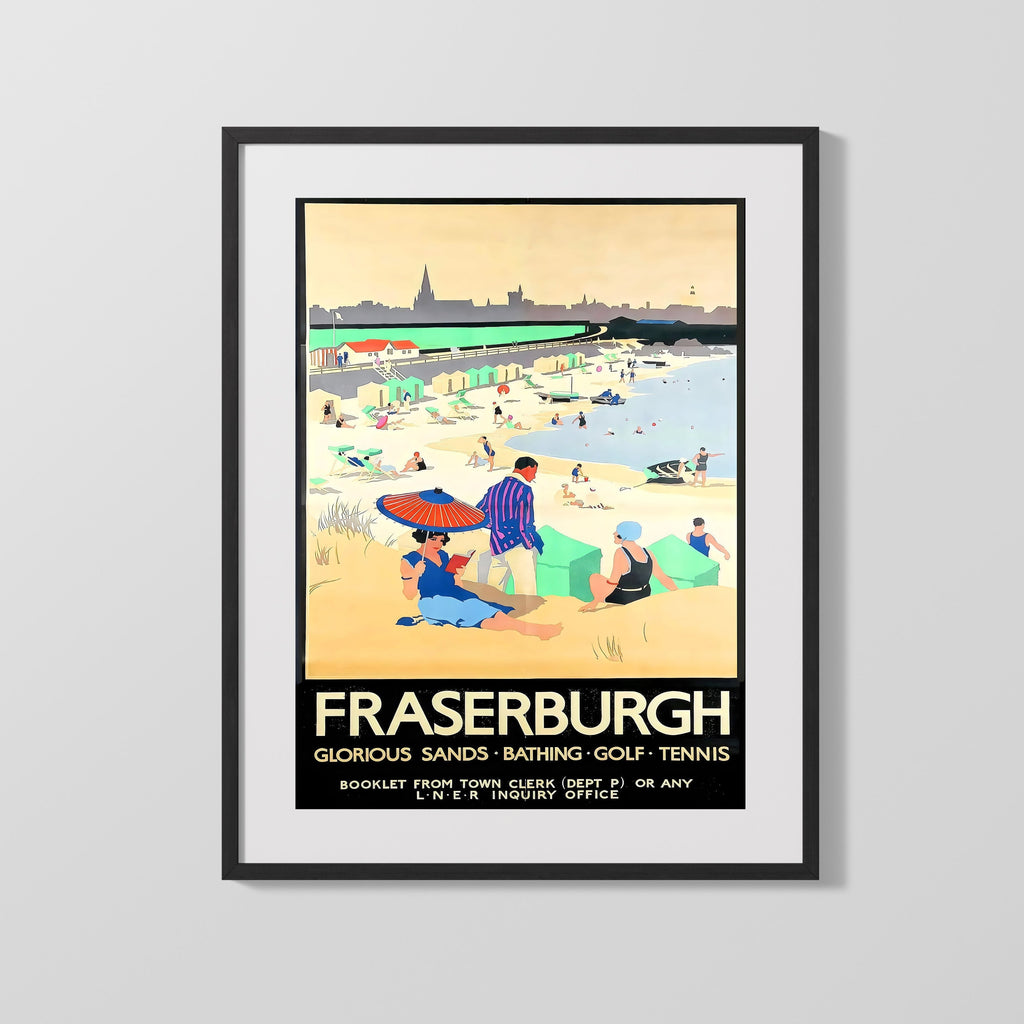 Classic Travel Poster - Fraserburgh - Seaside Holiday Travel Vintage Framed Prints Gallery Frame 16x20
