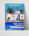 Classic Travel Poster - French Riviera - Air France Travel Vintage Framed Prints Poster 16x20