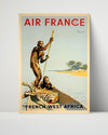 Classic Travel Poster - French West Africa - Air France Travel Vintage Framed Prints Poster 16x20