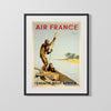 Classic Travel Poster - French West Africa - Air France Travel Vintage Framed Prints Gallery Frame 16x20