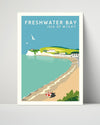 Classic Travel Poster - Freshwater Bay - Isle of Wight Travel Vintage Framed Prints Poster 16x20