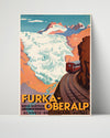 Classic Travel Poster - Furka-Oberalp - Swiss Railway Travel Vintage Framed Prints Poster 16x20