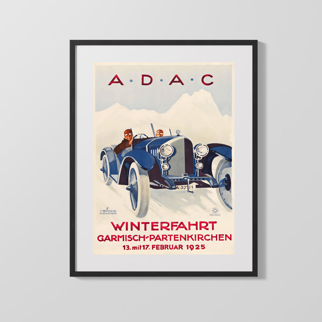 Classic Travel Poster - Garmisch-Partenkirchen - Winterfahrt Travel Vintage Framed Prints Gallery Frame 16x20