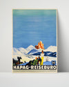 Classic Travel Poster - Germany - HAPAG Reiseburo Alps Travel Vintage Framed Prints Poster 16x20