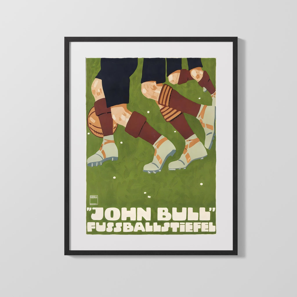 Classic Travel Poster - Germany - John Bull Football Travel Vintage Framed Prints Gallery Frame 16x20