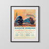 Classic Travel Poster - Glasgow Edinburgh - Coronation Scot Travel Vintage Framed Prints Gallery Frame 16x20
