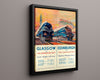 Classic Travel Poster - Glasgow Edinburgh - Coronation Scot Travel Vintage Framed Prints Floating Canvas 16x20