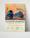 Classic Travel Poster - Glasgow Edinburgh - Coronation Scot Travel Vintage Framed Prints Poster 16x20
