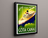 Classic Travel Poster - Gota Canal - Scenic Waterway Travel Vintage Framed Prints Floating Canvas 16x20