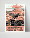 Classic Travel Poster - Grand Canyon - Landmark Travel Vintage Framed Prints Poster 16x20