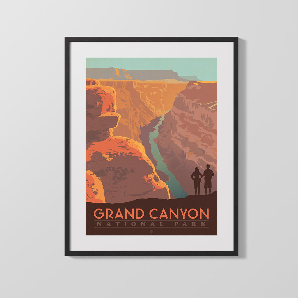 Classic Travel Poster - Grand Canyon - National Park Travel Vintage Framed Prints Gallery Frame 16x20