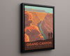 Classic Travel Poster - Grand Canyon - National Park Travel Vintage Framed Prints Floating Canvas 16x20