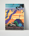 Classic Travel Poster - Grand Canyon - Santa Fe Railway Travel Vintage Framed Prints Poster 16x20