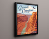 Classic Travel Poster - Grand Canyon - United States Travel Vintage Framed Prints Floating Canvas 16x20