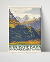Classic Travel Poster - Graubunden - Rhatische Bahn Travel Vintage Framed Prints Poster 16x20