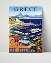 Classic Travel Poster - Greece - Athens Baie de Castella Travel Vintage Framed Prints Poster 16x20