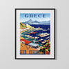 Classic Travel Poster - Greece - Athens Baie de Castella Travel Vintage Framed Prints Gallery Frame 16x20