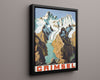 Classic Travel Poster - Grimsel - Swiss Alps Glacier Travel Vintage Framed Prints Floating Canvas 16x20