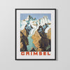 Classic Travel Poster - Grimsel - Swiss Alps Glacier Travel Vintage Framed Prints Gallery Frame 16x20