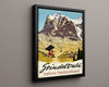 Classic Travel Poster - Grindelwald - Switzerland Travel Vintage Framed Prints Floating Canvas 16x20