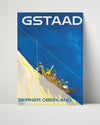 Classic Travel Poster - Gstaad Travel Vintage Framed Prints Poster 16x20