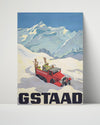 Classic Travel Poster - Gstaad - Switzerland Travel Vintage Framed Prints Poster 16x20