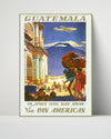 Classic Travel Poster - Guatemala - Pan American Travel Vintage Framed Prints Poster 16x20
